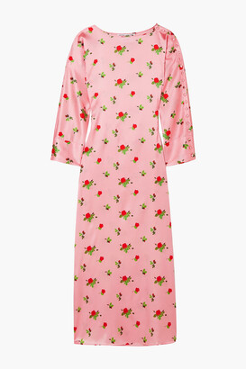 BERNADETTE Dakota Floral-print Stretch-silk Satin Maxi Dress