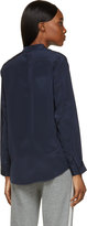 Thumbnail for your product : 3.1 Phillip Lim Navy Draped Silk Blouse