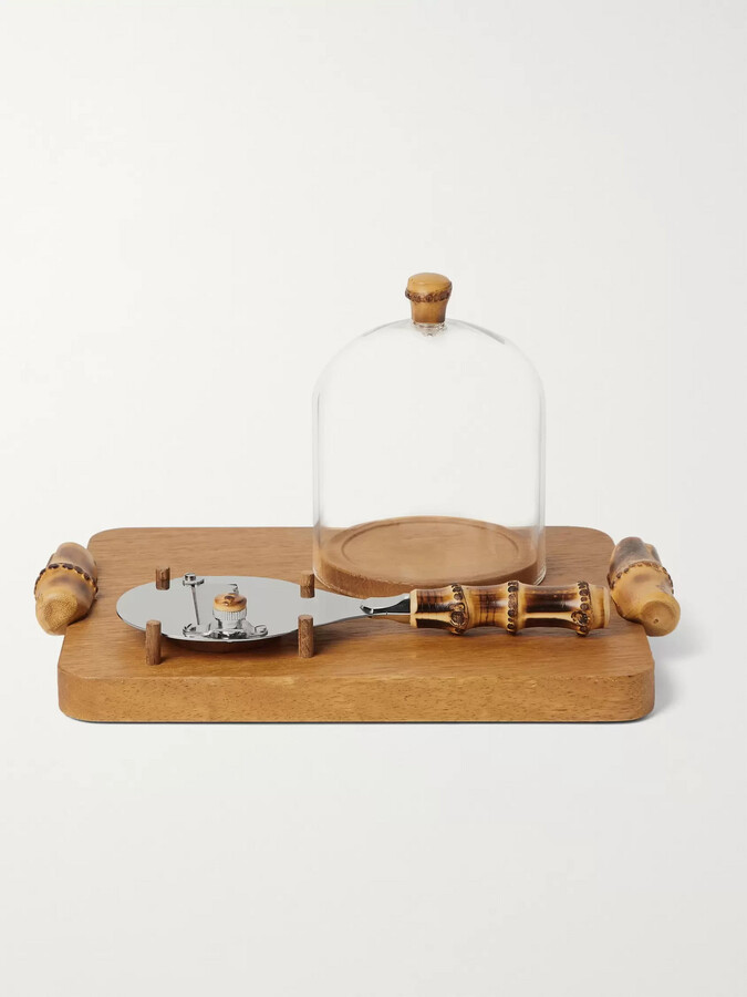 Iroko Wood, Bamboo and Stainless Steel Truffle Shaver Set