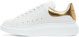 Alexander McQueen White & Gold Oversized Sneakers
