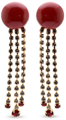 Marni Resin and Crystal Drop Earrings (Red)