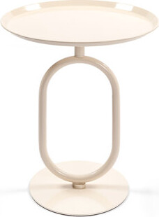 Lantern-Shaped Metal End Table, Small Round Side Table, Modern Coffee Drink Cocktail Table, Small Accent Pedestal Table For Living Room Corners Small