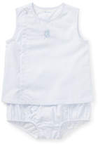 Thumbnail for your product : Ralph Lauren Childrenswear Pinstripe Poplin Sleeveless Top w/ Matching Bloomers, Size 9-24 Months