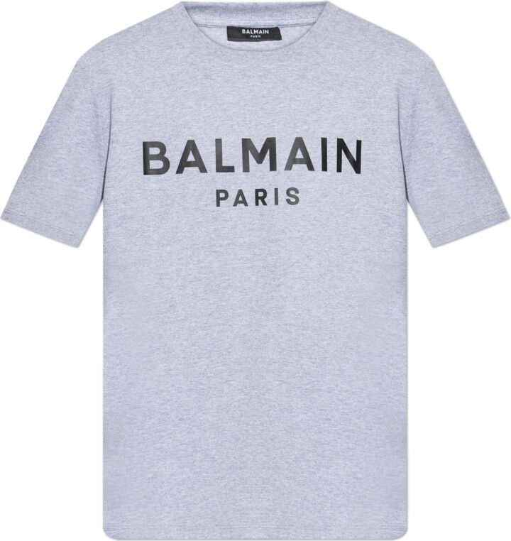 Balmain T-shirt With Logo Print  - Grey