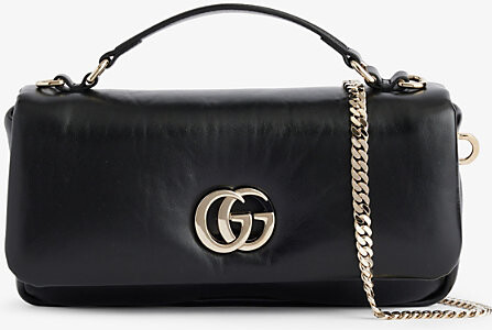 Gucci Womens Black Black Gg Milano Small Top-Handle Leather Bag