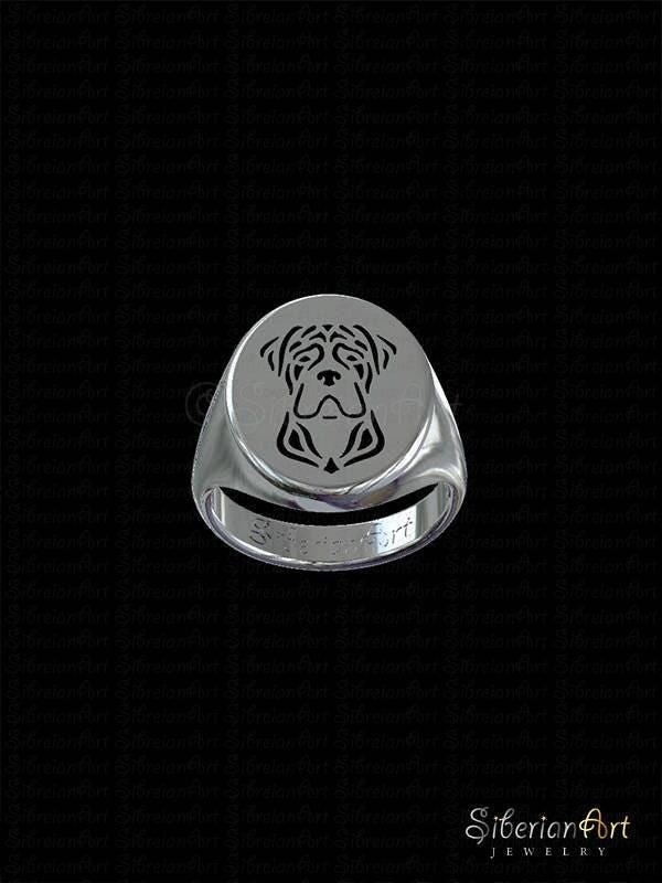 Etsy sterling Silver Cane Corso Ring