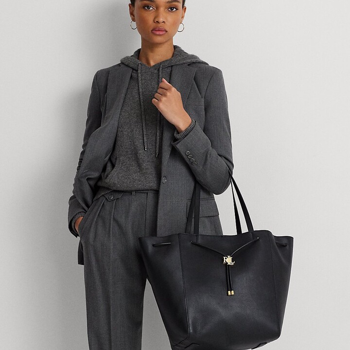 Buy Ralph Lauren Black Solid Leather Handbag Online - 576842 | The  Collective
