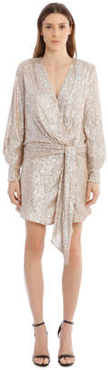 Jonathan Simkhai Sequin-Embellished Drape-Front Mini Dress
