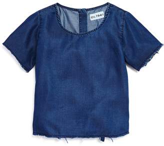 DL1961 Girls' Frayed Chambray Top