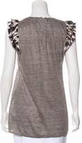 Thumbnail for your product : Giambattista Valli Linen Ruffle-Accented Top
