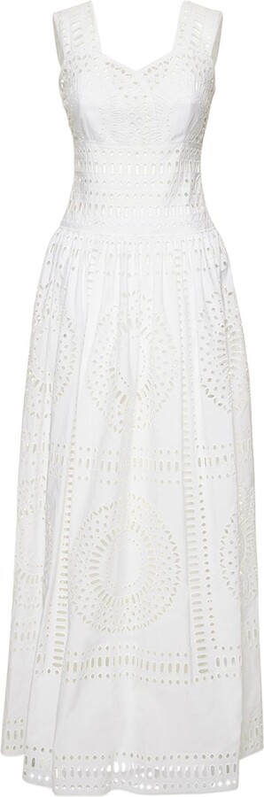 Alberta Ferretti Cotton Blend Sangallo Lace Long Dress Alberta Ferretti Cotton Blend Sangallo Lace Long Dress
