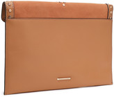 Thumbnail for your product : Rebecca Minkoff Leather-paneled Studded Suede Envelope Clutch