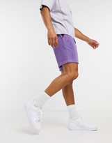 Thumbnail for your product : ASOS DESIGN co-ord relaxed shorts in purple towelling