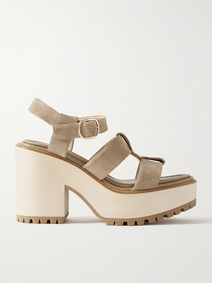 Gabriela Hearst Hera Suede Platform Sandals - Brown
