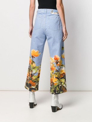 MSGM Printed Cropped Jeans