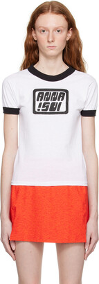 Anna Sui White & Black Ringer T-Shirt