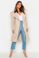 Thumbnail for your product : boohoo Belted Shawl Collar Coat