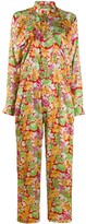 Thumbnail for your product : Plan C Floral Long-Sleeve Jumpsuit