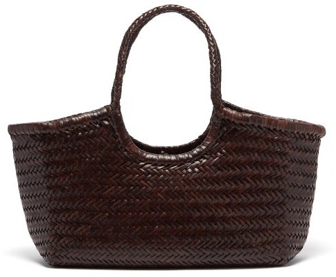 DRAGON DIFFUSION Nantucket Large Woven-leather Basket Bag - Dark Brown ...
