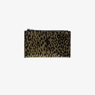 Saint Laurent brown leopard print monogram wallet