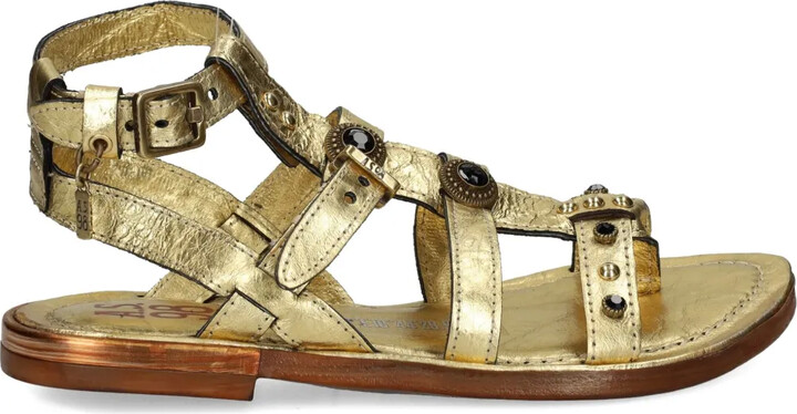 A.S.98 Grant studded buckled flat sandals