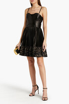 Thumbnail for your product : Roberto Cavalli Pleated printed leather dress