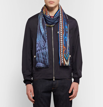 Etro Printed Cashmere and Silk-Blend Scarf