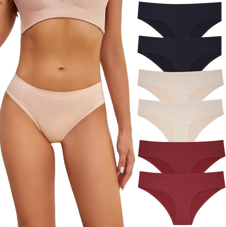 ALBERT KREUZ 3-Pack Women's Laser Cut Invisible Seamless Boyshort Panties  Stretch Cotton - no Underwear Lines Thanks to raw Seam finitions Nude Beige  XS at  Women's Clothing store