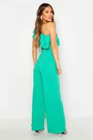 Thumbnail for your product : boohoo Petite Off The Shoulder Detail Crepe Jumpsuit