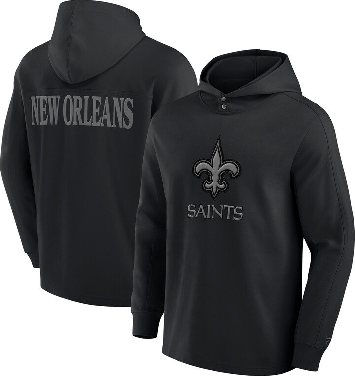 Fanatics Men's Black New Orleans Saints Elements Blaze Tri-Blend Long Sleeve Hoodie T-Shirt