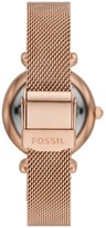 Thumbnail for your product : Fossil Silver Glitz Mini Dial Rose Gold Stainless Steel Mesh Strap Ladies Watch