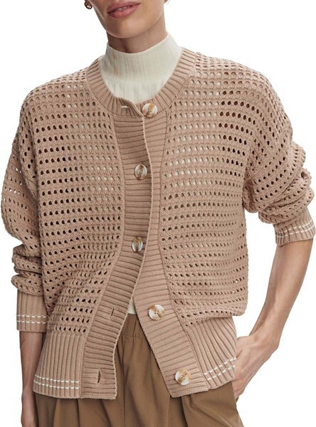 Varley Women's Cardigan Kris Relaxed Fit Knit XSmall Light Taupe