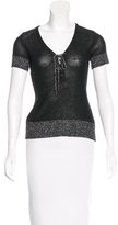 Thumbnail for your product : M Missoni Metallic Short Sleeve Top