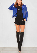 Thumbnail for your product : Missy Empire Sydney Royal Blue Faux Leather Biker Jacket