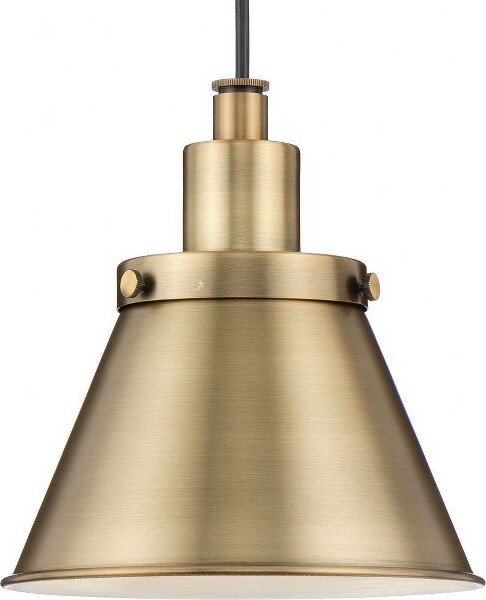Progress Lighting ProgressLightingHinton1-LightPendantVintageBrassConeShade