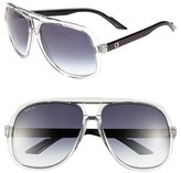 Thumbnail for your product : Gucci Vintage Inspired Stripe 63mm Aviator Sunglasses