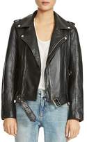 Thumbnail for your product : Maje Bocelix Belted Leather Motorcycle Jacket