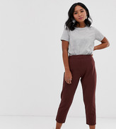 Thumbnail for your product : ASOS DESIGN Petite pull on tapered trousers in jersey crepe