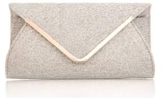 Quiz Silver Glitter Mesh Envelope Bag