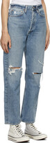 Thumbnail for your product : AGOLDE Blue Distressed '90s Mid-Rise Loose Fit Jeans