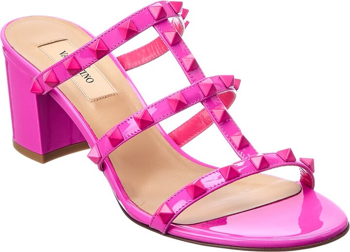 Valentino Garavani Rockstud 55 Leather Sandals - Pink - ShopStyle