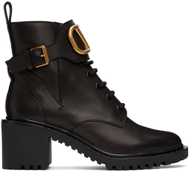 black and gold combat boots