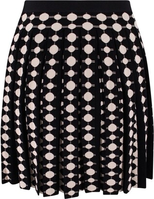Tory Burch All-Over Geometric Pattern Pleated Skirt