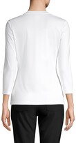 Thumbnail for your product : Lafayette 148 New York Swiss Cotton Rib V-Neck Tee
