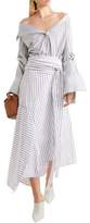 Thumbnail for your product : J.W.Anderson Asymmetric Striped Cotton-Poplin Midi Skirt