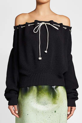 Calvin Klein Off-Shoulder Knit Pullover