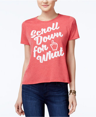 Mighty Fine Juniors' Scroll Down Graphic T-Shirt