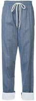Thumbnail for your product : Bassike checked drawstring cropped trousers