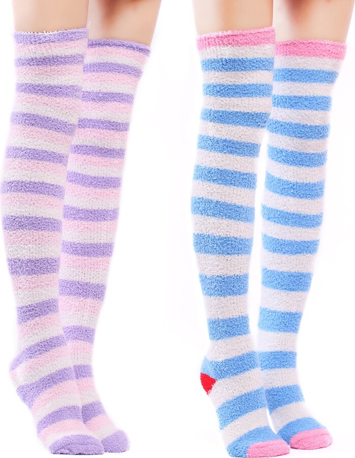 fleece thigh high socks