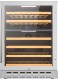 Empava 23.43 In. 46-bottle Dual Zone Wine Cooler With 6 Shelves, Built-in/freestanding Wine Fridge For Collectors/home In Black